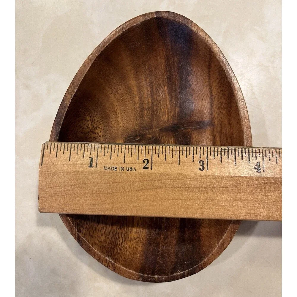 Vtg Hand Carved Wooden Bowls Set Of 5 Monkey Pod Acacia Mid Century Modern MCM